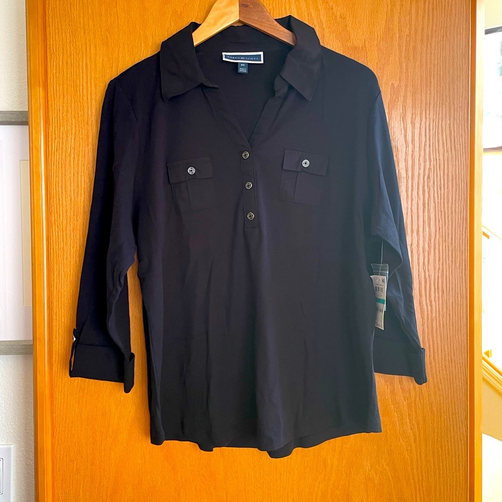 Karen Scott collared top size 0X